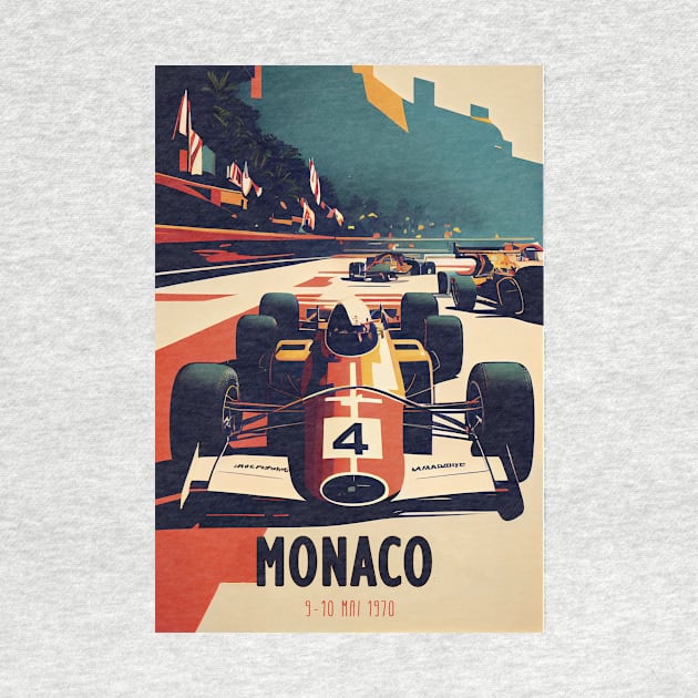 1970 Monaco Grand Prix Racing Travel Poster by GreenMary Design